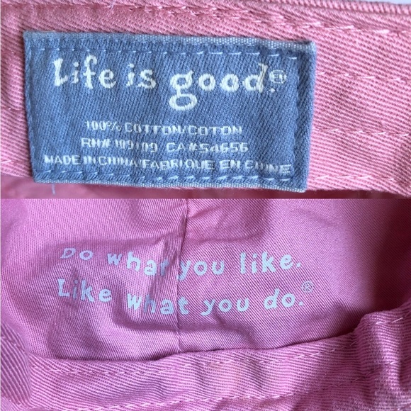 LIFE IS GOOD Chill Cap Hat Baseball Palm Tree Sunset Hammock Pink Women's - Picture 2 of 16